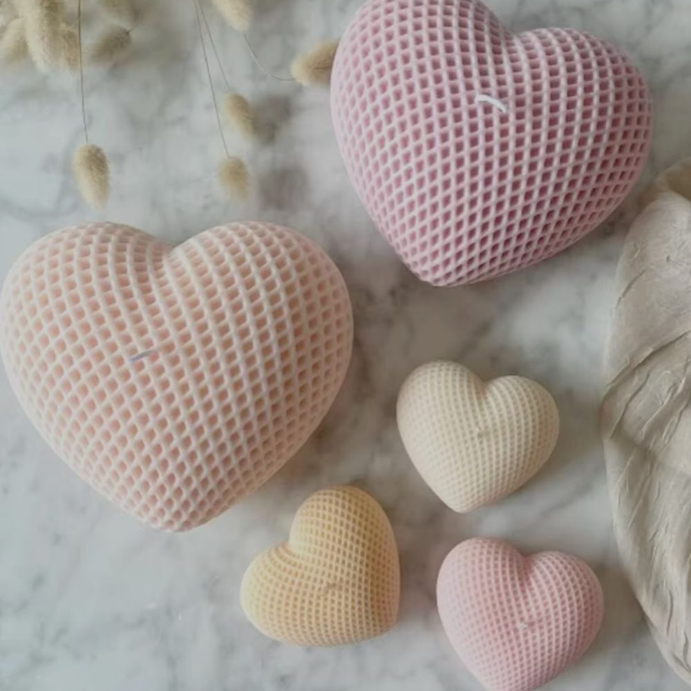 Diamond heart shaped scented candle